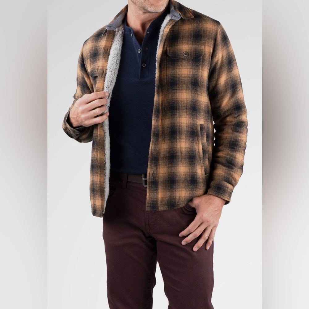 Tailor Vintage NWT plaid flannel shirt jacket  lined with super soft Sherpa